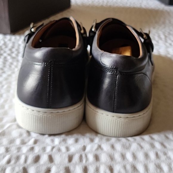 PAUL STUART 'PAULO' Gray Leather CrissCross Monkstrap Sneaker 9.5 D US *MINT* - Picture 5 of 10